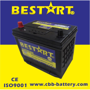 Bateria superior JIS 75D26r-Mf do veículo de Bestart Mf da qualidade 12V65ah